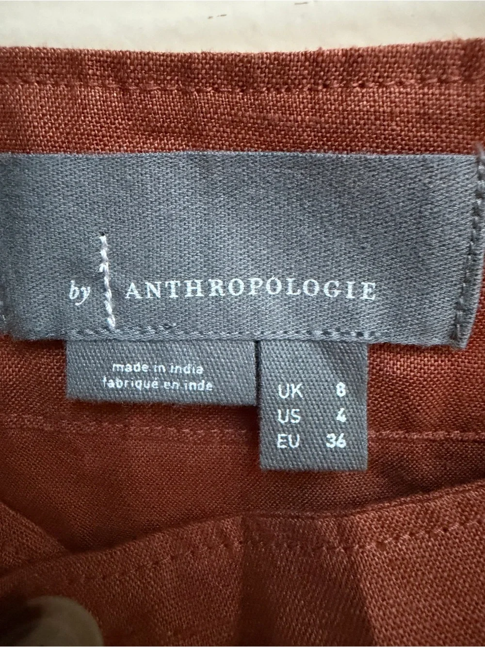 NWT Anthropologie Linen Wrap Midi Skirt in Cedar